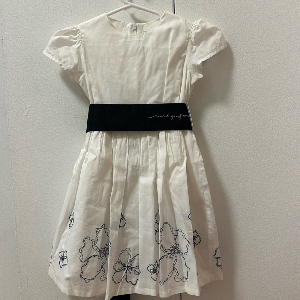 Il Gufo short sleeve embroidered elegant summer dress size 24M